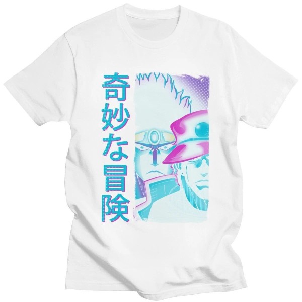 Awesome Jojo Bizarre Adventure Tshirt Men Cotton Kanji Jotaro Kujo Tee Short Sleeve Summer T shirt.jpg .jpg - JoJo's Bizarre Adventure Shop
