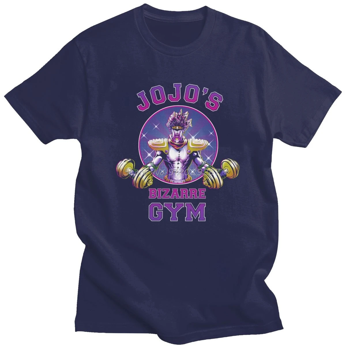 Funny Men s Jotaro Kujo Gym T Shirt Short Sleeve Cotton Graphic T Shirts Jojo Bizarre 3 - JoJo's Bizarre Adventure Shop