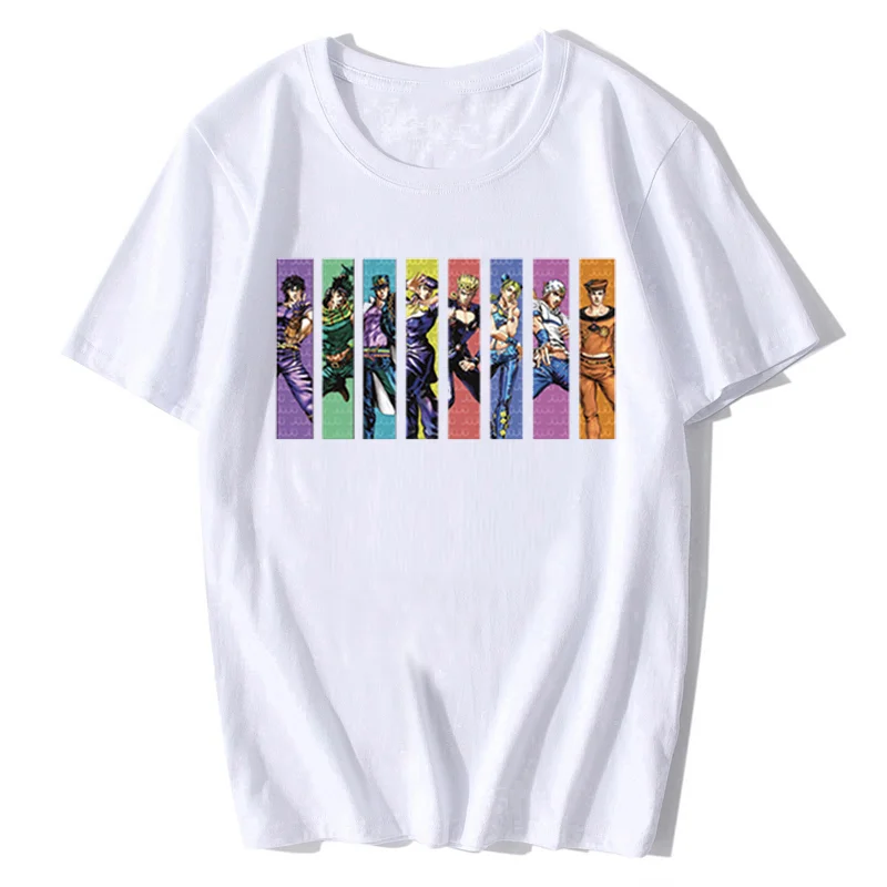 Japan Anime Jojo Bizarre Adventure T Shirt Kawaii Kujo Jotaro Manga Graphic T shirts Men Cotton 4 - JoJo's Bizarre Adventure Shop